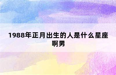 1988年正月出生的人是什么星座啊男