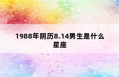 1988年阴历8.14男生是什么星座