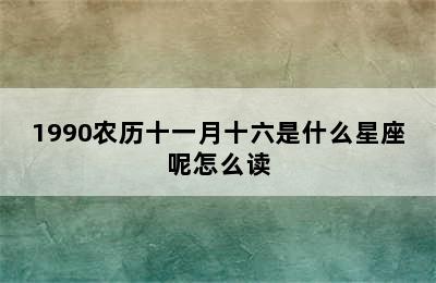 1990农历十一月十六是什么星座呢怎么读