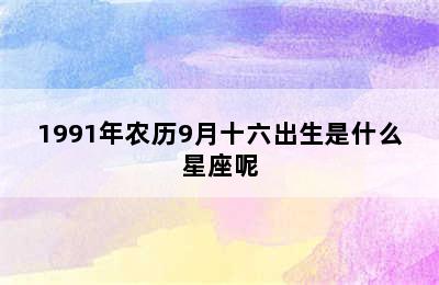 1991年农历9月十六出生是什么星座呢