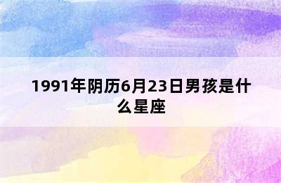 1991年阴历6月23日男孩是什么星座