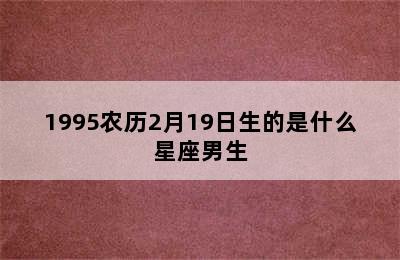 1995农历2月19日生的是什么星座男生