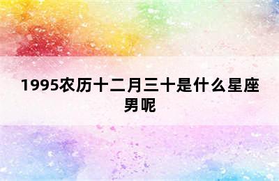 1995农历十二月三十是什么星座男呢