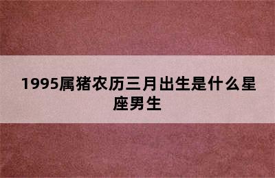 1995属猪农历三月出生是什么星座男生