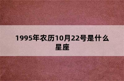 1995年农历10月22号是什么星座