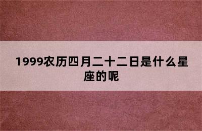 1999农历四月二十二日是什么星座的呢