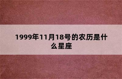 1999年11月18号的农历是什么星座