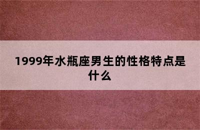 1999年水瓶座男生的性格特点是什么