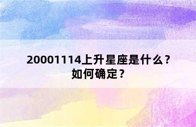 20001114上升星座是什么？如何确定？