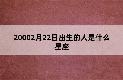 20002月22日出生的人是什么星座