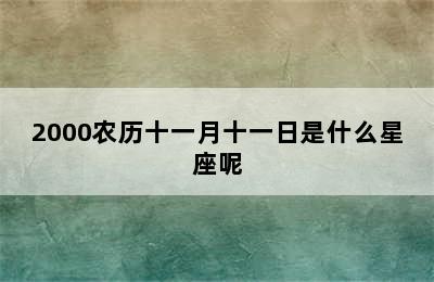 2000农历十一月十一日是什么星座呢