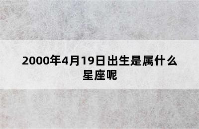 2000年4月19日出生是属什么星座呢