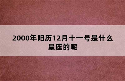 2000年阳历12月十一号是什么星座的呢