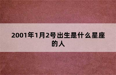 2001年1月2号出生是什么星座的人