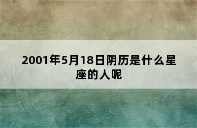 2001年5月18日阴历是什么星座的人呢