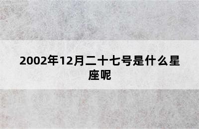 2002年12月二十七号是什么星座呢