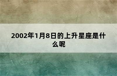 2002年1月8日的上升星座是什么呢