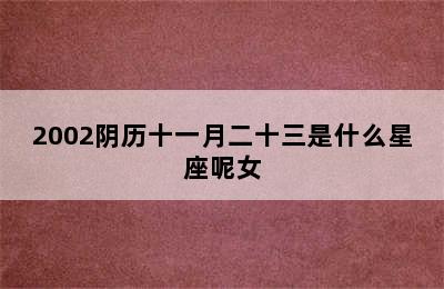 2002阴历十一月二十三是什么星座呢女