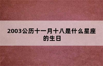 2003公历十一月十八是什么星座的生日