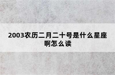 2003农历二月二十号是什么星座啊怎么读