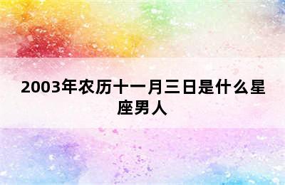 2003年农历十一月三日是什么星座男人