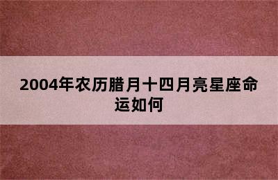 2004年农历腊月十四月亮星座命运如何