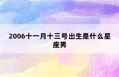 2006十一月十三号出生是什么星座男