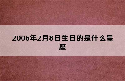 2006年2月8日生日的是什么星座