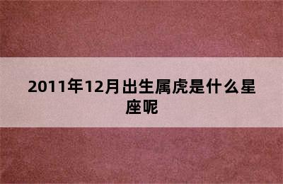 2011年12月出生属虎是什么星座呢