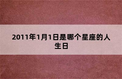 2011年1月1日是哪个星座的人生日