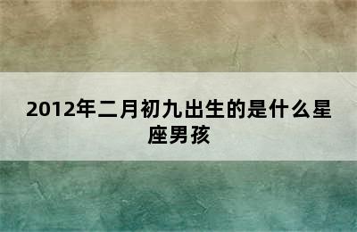 2012年二月初九出生的是什么星座男孩