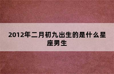 2012年二月初九出生的是什么星座男生