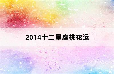 2014十二星座桃花运