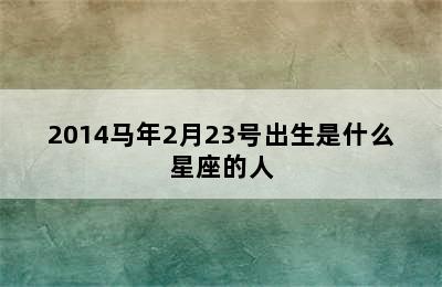 2014马年2月23号出生是什么星座的人