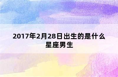 2017年2月28日出生的是什么星座男生