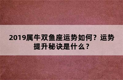 2019属牛双鱼座运势如何？运势提升秘诀是什么？