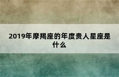 2019年摩羯座的年度贵人星座是什么