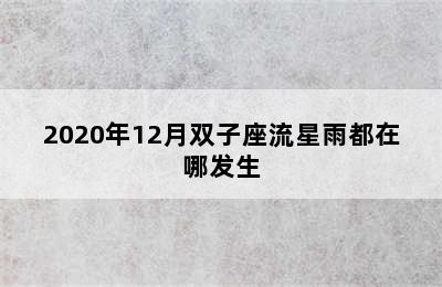 2020年12月双子座流星雨都在哪发生