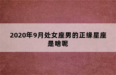 2020年9月处女座男的正缘星座是啥呢