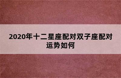 2020年十二星座配对双子座配对运势如何