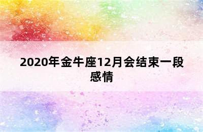 2020年金牛座12月会结束一段感情