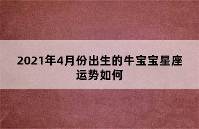 2021年4月份出生的牛宝宝星座运势如何