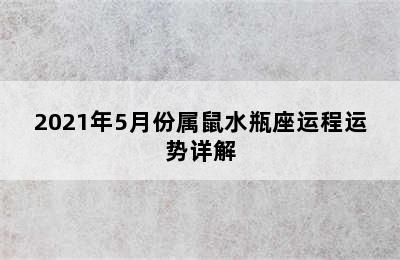 2021年5月份属鼠水瓶座运程运势详解