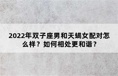 2022年双子座男和天蝎女配对怎么样？如何相处更和谐？