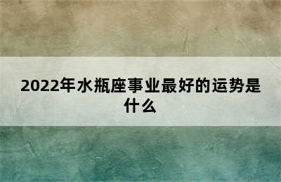 2022年水瓶座事业最好的运势是什么