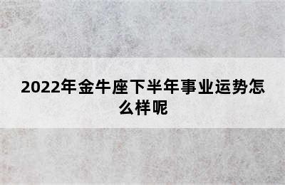 2022年金牛座下半年事业运势怎么样呢