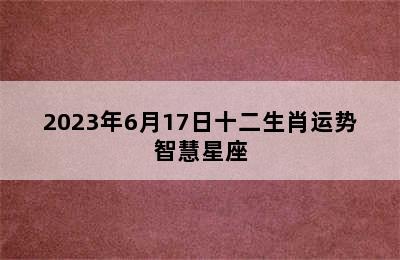 2023年6月17日十二生肖运势智慧星座