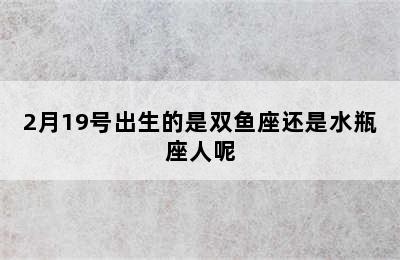 2月19号出生的是双鱼座还是水瓶座人呢