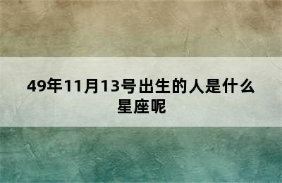 49年11月13号出生的人是什么星座呢