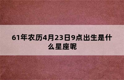 61年农历4月23日9点出生是什么星座呢